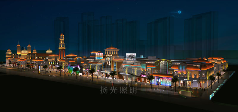 商業街夜景亮化設計效果圖一